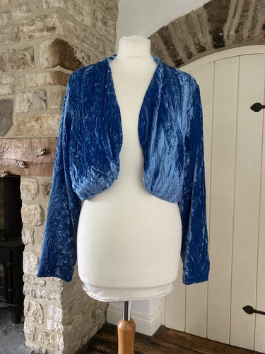 Blue crushed velvet handmade - blue,