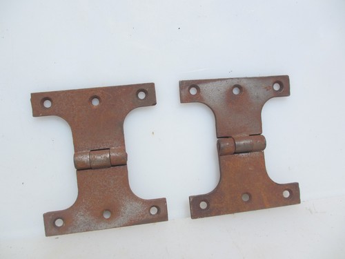 Vintage iron hinge straps old - hinge,