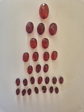 Vintage Red Bakelite Faceted Beads – 27 Pieces – Graduated Sizes 17mm to 8mm