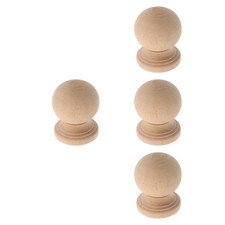  4pcs Decorative Wood Finial Ball Craft Spindle Lamp Shade Finial Unfinished