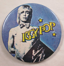 Iggy Pop Vintage 1970s Large 63mm Bin Lid Pin Button Badge Punk New Wave