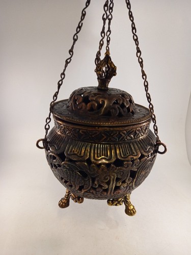 Hanging metal incense burner - metal,
