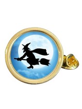 Witch Silhouette On Full Moon