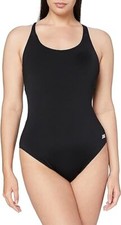 Zoggs Swimsuit Women's One Piece Swimwear Chlorine Resistant Black Size 8 UK