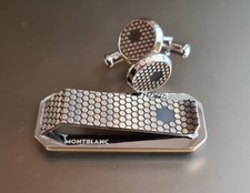 Montblanc Honeycomb Star Money Clip And Cufflinks Set