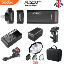 UK Godox AD200Pro pocket Flash light 200Ws TTL 1/8000 HSS Speedlite+Free ad-s7