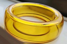 Vintage amber-coloured glass posy ring bowl, Bagley Glass Art Deco