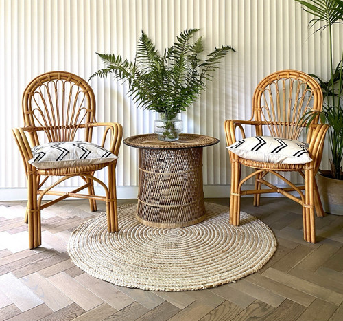 Vintage rattan fanback