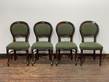 Set of 4 green dining chairs