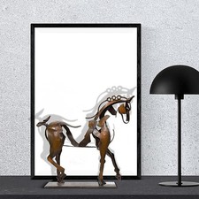 .Metal Horse Sculpture Rustic