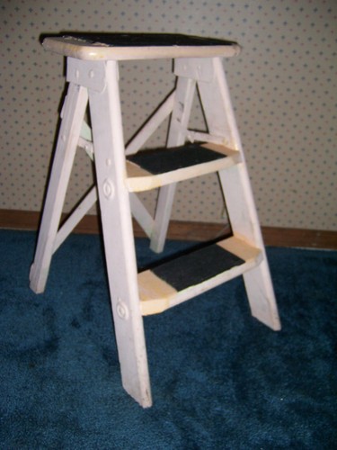 Vintage wooden step folding - wooden,