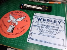 Webley and bimoco pellet tin - and,