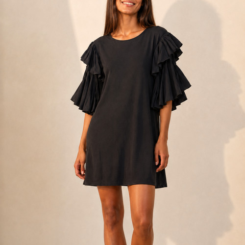 Zara trafaluc black ruffle - trafaluc,