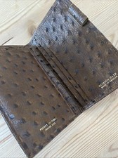 DAY TIMER-GENUINE TAUPE OSTRICH SKIN LUXURY POCKET BREAST WALLET-RARE BEAUTY