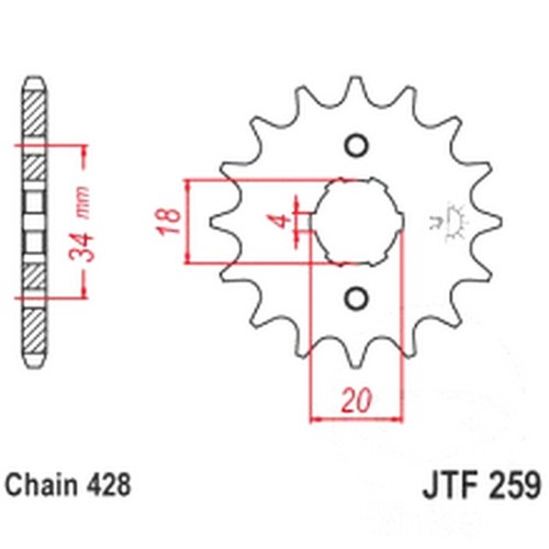 Front sprocket 428 - jt, 18