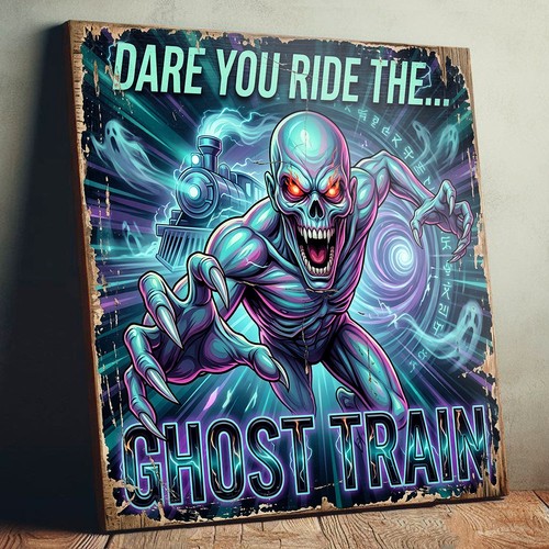 Ghost train large - ghost, sign