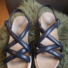 HOTTER NAVY 'SEEK' wide SANDALS size 5 Exf - good condition 