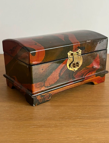 Vintage brown lacquered wood