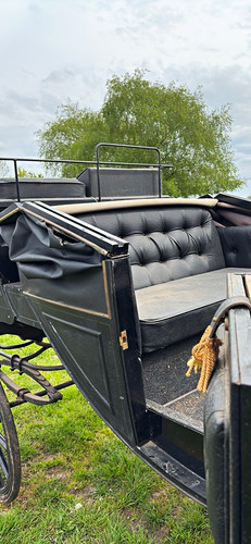 Black horse drawn carriage - black,