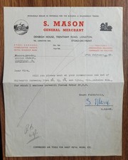 1948 S. Mason Builder's General Merchant Longton Stoke-on-Trent Letter