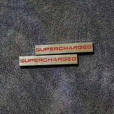 2x Red Silver Chrome Small