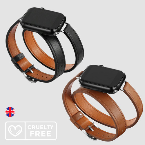 Apple watch leather wrap - leather,