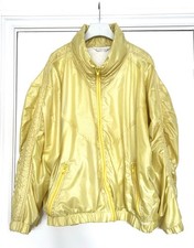 Vintage KLEPPER NYLON BOMBER JACKET Lemon Yellow OVERSIZED Size 40 M/L UK 10-12
