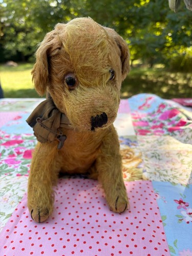 Antique sitting dog - sitting, dog,