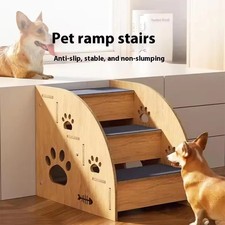 3 Steps Pet Ramp Wooden Dog