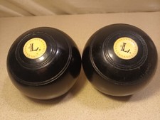Wooden Bowling Bowls. L & F