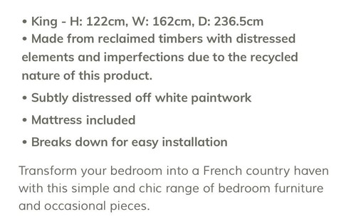King size wooden bed frame - king,
