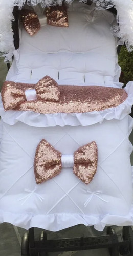 Pram pushchair frilly - -, bling