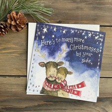 By Your Side Deer Starlight Christmas Card By Alex Clark