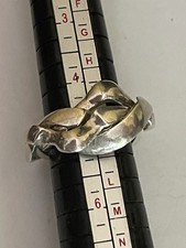 Vintage Silver Puzzle Ring Size K-L