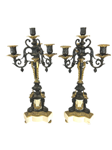 Pair antique french - pair, bronze