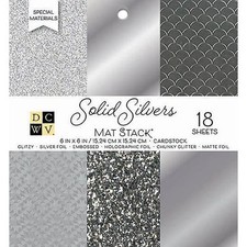DCWV 6"x6" Specialty Cardstock Stack 18pcs - Solid Silvers