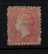 St. Vincent 1862 1d rose red