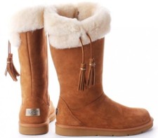 UGG® AUSTRALIA PLUMDALE CHESTNUT SUEDE TALL BOOTS UK 4.5 EUR 37 USA 6 RRP £225