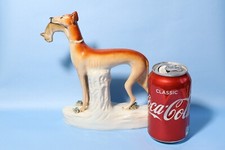 19thC Staffordshire Greyhound or Whippet Dog with a Rabbit in its Mouth a/f