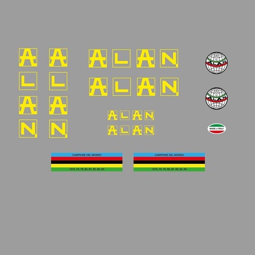 Alan bicycle frame decals - bicycle,