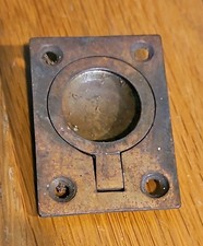 Vintage Brass No Pinch Recessed Ring Pull Door / Drawer Handle Shed Find