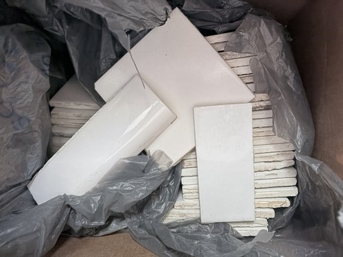 Reclaimed white ceramic tile - white,