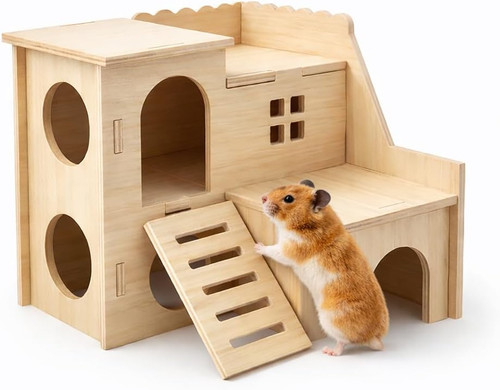 Tiny hamster maze wood house - hamster,