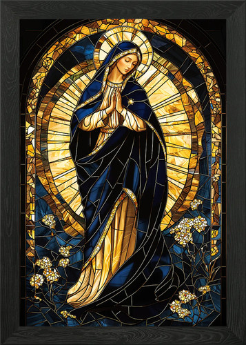 Stained glass virgin mary - stained,
