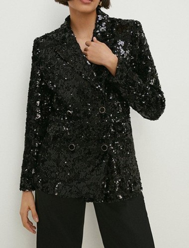 Oasis black sequin - black, blazer