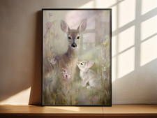 Baby Deer & Baby Bunny Pastel