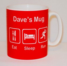 Eat Sleep Run Mug Can Personalise Great Runner Running Jogging Jogger Sport Gift
