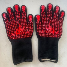 1 Pair 1472℉ Extreme Heat Resistant Cooking Oven Gloves Silicone Grill BBQ Mitts