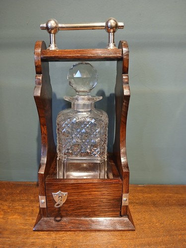 Antique oak single decanter - antique,