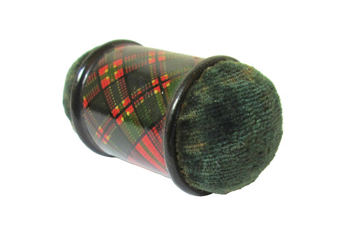 Antique tartanware emery - antique,
